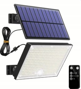 Napelemes Lámpa Halogén Panellel Távirányító Mozgásérzékelő 300W fényvető