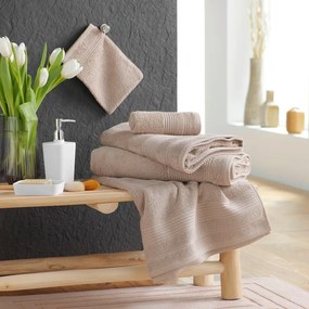 Bézs frottír pamut fürdőlepedő 70x130 cm Tendresse – douceur d'intérieur