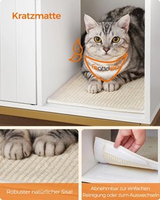 Feandrea macskaalom-bútor 80 × 50 × 55 cm, fehér és arany színben