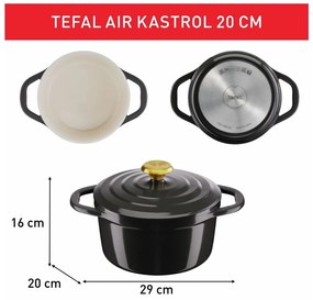 Indukciós tűzhelyhez alkalmas alumínium edény 3.1 l Air – Tefal