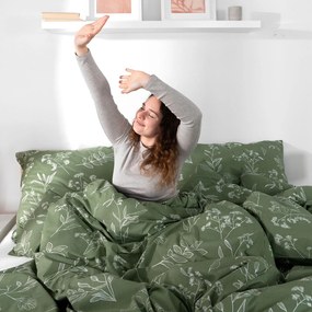 Goldea pamut ágyneműhuzat - gyógynövény levelek 140 x 200 és 70 x 90 cm