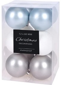 Agira karácsonyi dísz készlet, 12 darabos, kék,  átmérő: 6 cm