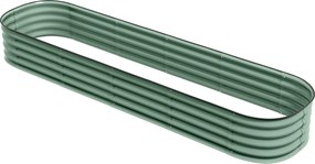 Outsunny Emelt Négyzetes Kertészláda Moduláris Acélból Zöld, 240 x 62 x 30 cm | Aosom