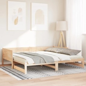 Kihúzható napágy 90x200 cm Tömör fából készült fenyő