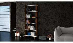 könyvespolc Order - White, Walnut