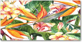 Konyhai panel Trópusi virágok 120x60 cm Ragasztó