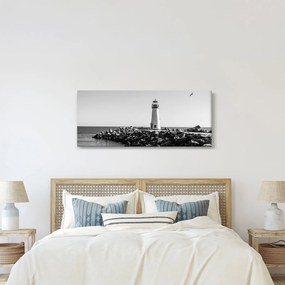 Kép - Világítótorony a tengerparton, Santa Cruz, California (120x50 cm)