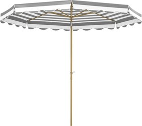 Outsunny Terasz Külső Napernyő Ø268 cm Kert Napernyő Dönthető Szöggel és Kurblival UV 50+ Védelemmel a Teraszhoz Szürke és Fehér | Aosom