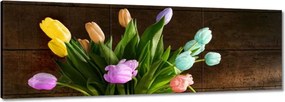 Vászonkép 150x50 Csokor Színes tulipánok