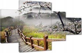 Vászonkép 130x80 Japán Virágzó cseresznye