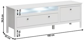 Tv asztal/szekrény Otis 1s1k/160 (fehér). 1065244
