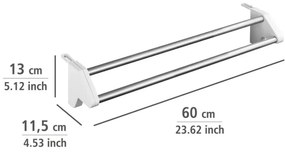 WENKO 3703100 - TWIN ruhaszárító 60x13 cm ezüst/fehér