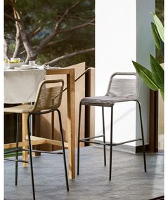 Glenville sötétszürke acélszerkezetű bárszék, magasság 62 cm - Kave Home