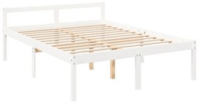 fehér tömör fa ágy időseknek fejtámlával King Size