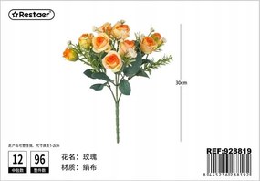 Virágos rózsakompozíció zöld levelekkel 32 cm