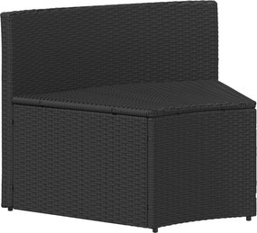 vidaXL Kanapé Szett 2 pcs Fekete Tömör akácfa és poli rattan