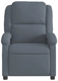 sötétszürke bársony elektromos dönthető fotel