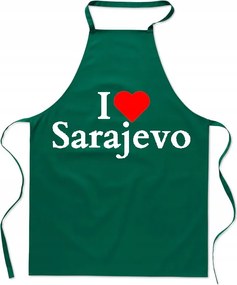 Konyhai kötény nyomtatás I Love Szarajevó Balkán Főváros Bosznia