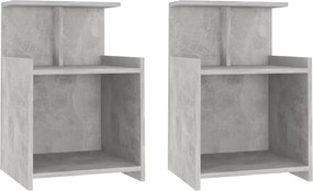 vidaXL 2 db betonszürke szerelt fa éjjeliszekrény 40 x 35 x 60 cm