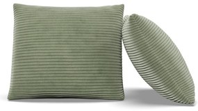 Dekoratív párna, 2 db, hab töltet, kordbársony, zöld