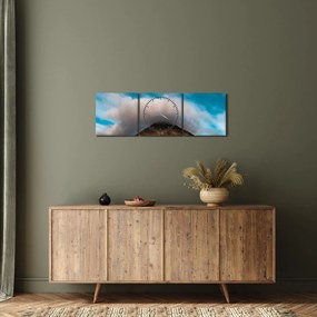 Kép - Felhő a csúcs felett (órával) (90x30 cm)