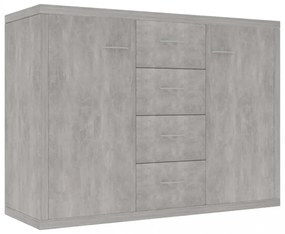 betonszürke szerelt fa tálalószekrény 88 x 30 x 65 cm