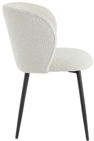 Fehér kárpitozott étkezőfotel Elyna – Light &amp; Living