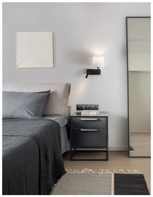 Nova Luce fali lámpa, állítható olvasókarral, fekete, E27 foglalattal, max. 1x12W, 210 lm, 9919151