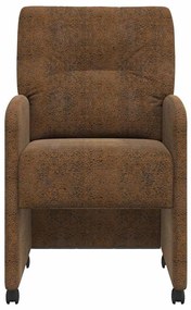 Kerekes Étkező Székek 2 pcs Barna 57 x 67 x 95 cm Műbőr velúr