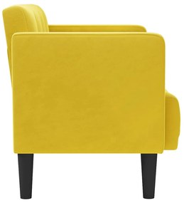 sárga bársony loveseat kanapé 111 cm