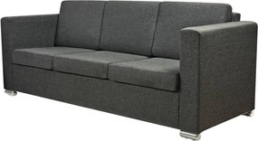 vidaXL 3 személyes sötétszürke szövet kanapé