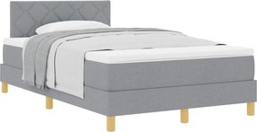 vidaXL Boxrugós ágy matracmal Világosszürke 120 x 190 cm szövet