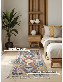 Kétoldalas kézi szövésű gyapjú futószőnyeg 60x190 cm Kamal Oasis – Nouristan