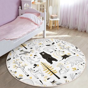 Sárga-fehér gyerek szőnyeg ø 120 cm Comfort – Mila Home