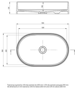 Deante CQS_5U6S SILIA 35x55 cm gránit mosdó, bézs színű