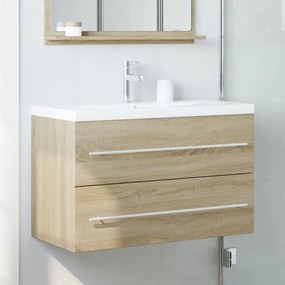 Antik fa színű szerelt fa mosdószekrény 80 x 38,5 x 48 cm