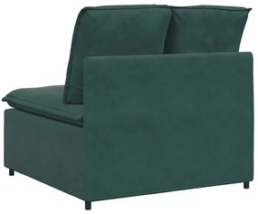 sötétzöld moduláris kanapé középső modul párnákkal 100 cm