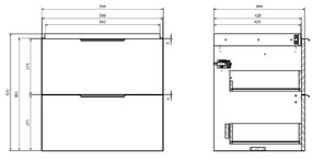 Cersanit S598-046-DSM - Fali fürdőszobai mosdószekrény MALIKA 60x45 cm, fehér