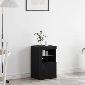 LED világítással ellátott fekete tölgy komód 41x37x67 cm