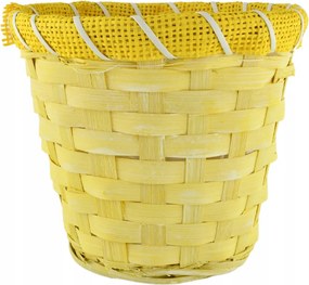 Fonott virágtartó fedél sárga 14/17 cm Vipolimex