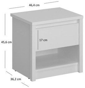 Éjjeliszekrény Ethan 1s (fehér). 1052914