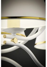 Jupiter 2084 - láncos csillár SAMBA 5xE27/15W/230V fehér/arany