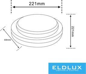 UNIVERSO Mennyezeti lámpa 23w 3450lm CCT.kap IP65 Fehér D221x44mm