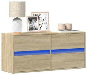 sonoma tölgy színű fali TV-szekrény LED-ekkel 100x31x45 cm