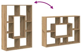 kézműves tölgy színű szerelt fa könyvespolc 63 x 20 x 90 cm