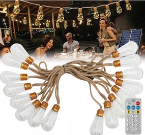 Napelemes kerti girland Napelemes lámpák 16x Led izzó Erkély labdák