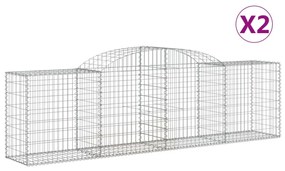 2 db íves horganyzott vas gabion kosár 300x50x80/100 cm