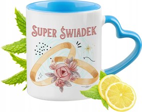 Tanúnak Kék Bögre Szív Alakú Füllel Kávé Ajándék