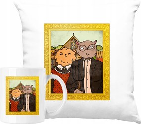 Bögre Szett Párna Művészet Vicces Mém 3 Ötlet Ajándék