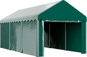 Outsunny Autóbeálló Garázs Sátor 3 x 6m Kültéri Autós Menedék Tároló Sátor 2 Felhúzható Ajtóval, 200g PE Anyag, UV Ellenálló és Vízálló Autóbeálló Aut